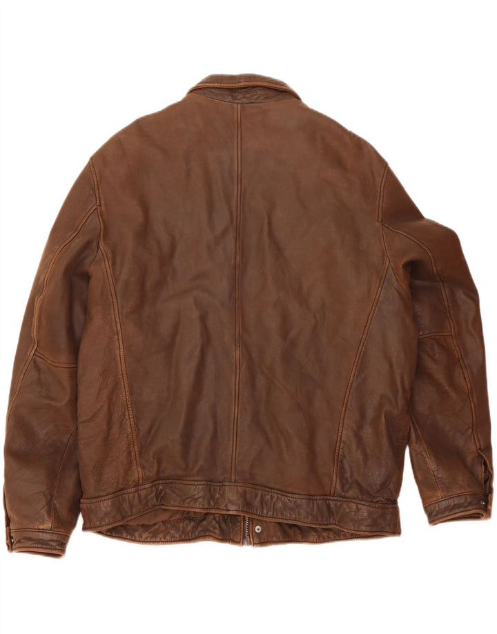 Conbipel Mens Leather Jacket IT 58 2XL Brown Leather