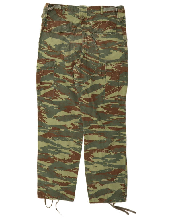 Vintage Mens Straight Cargo Trousers Medium W32 L32 Green Camouflage