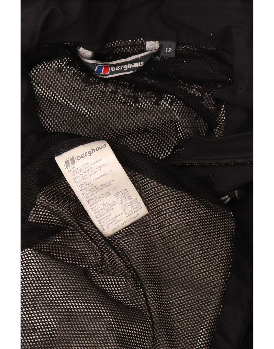 Berghaus Womens Hooded Rain Jacket UK 12 Medium Black Nylon