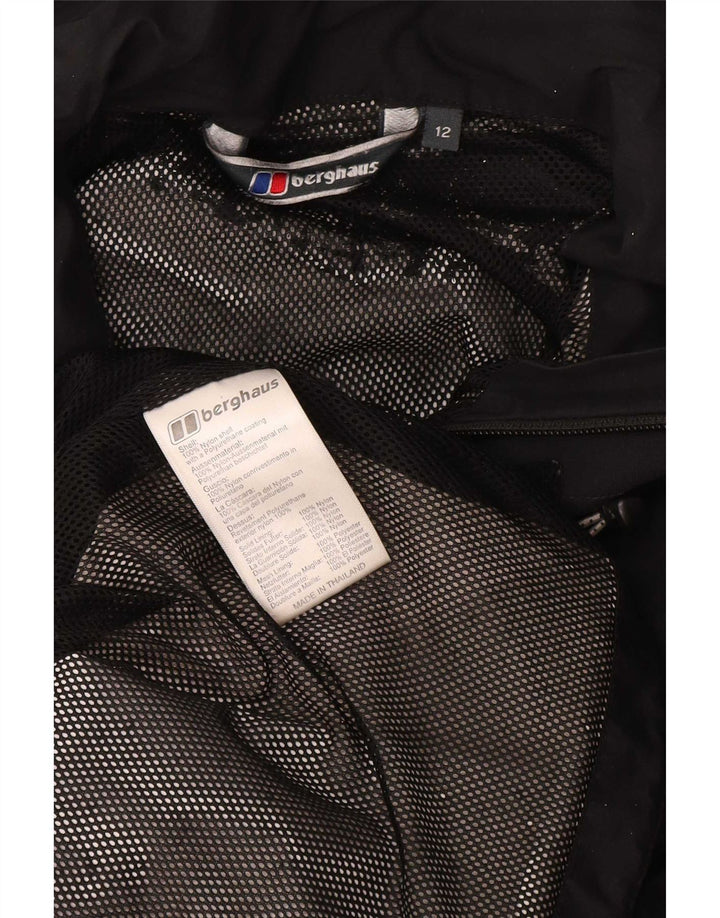 Berghaus Womens Hooded Rain Jacket UK 12 Medium Black Nylon