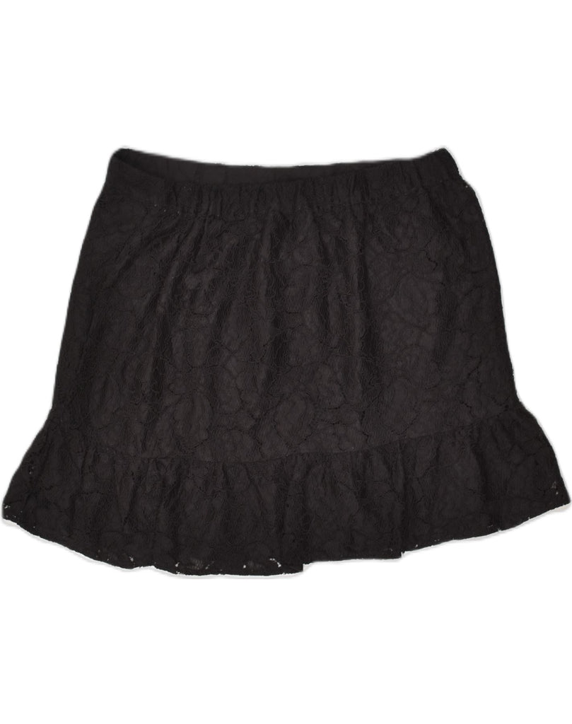 J. CREW Womens Lace Mini Skirt US 8 Medium W32 Black Polyester | Vintage J. Crew | Thrift | Second-Hand J. Crew | Used Clothing | Messina Hembry 