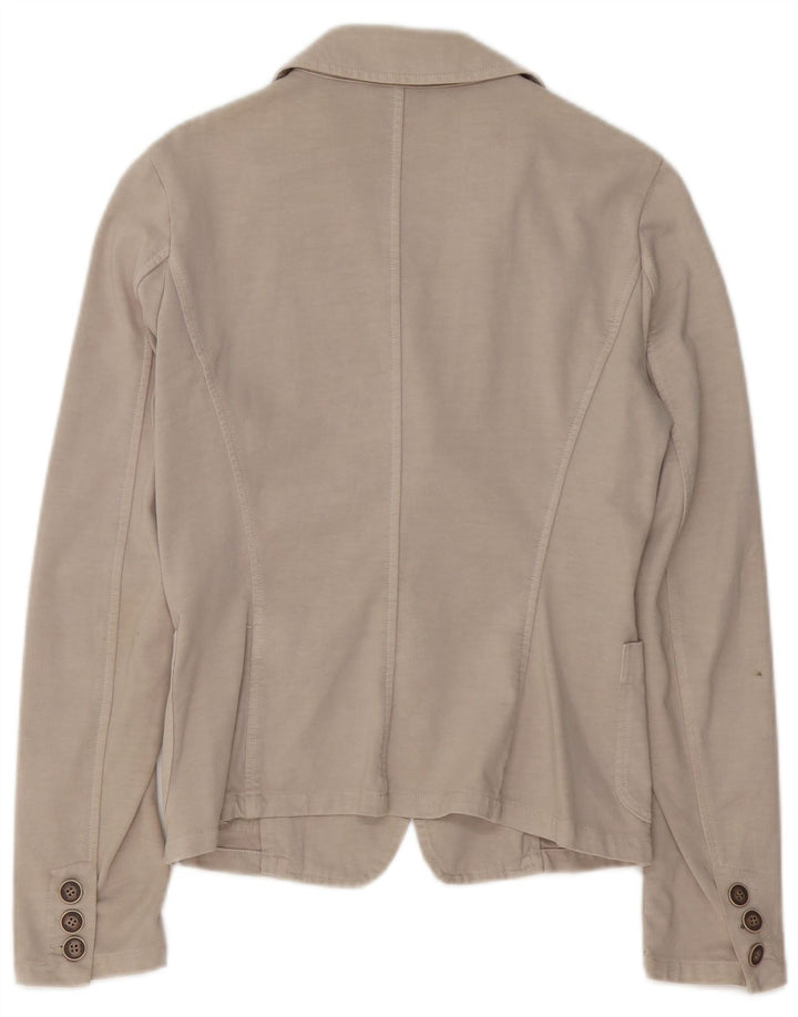 TRUSSARDI JEANS Womens 2 Button Blazer Jacket UK 12 Medium Beige