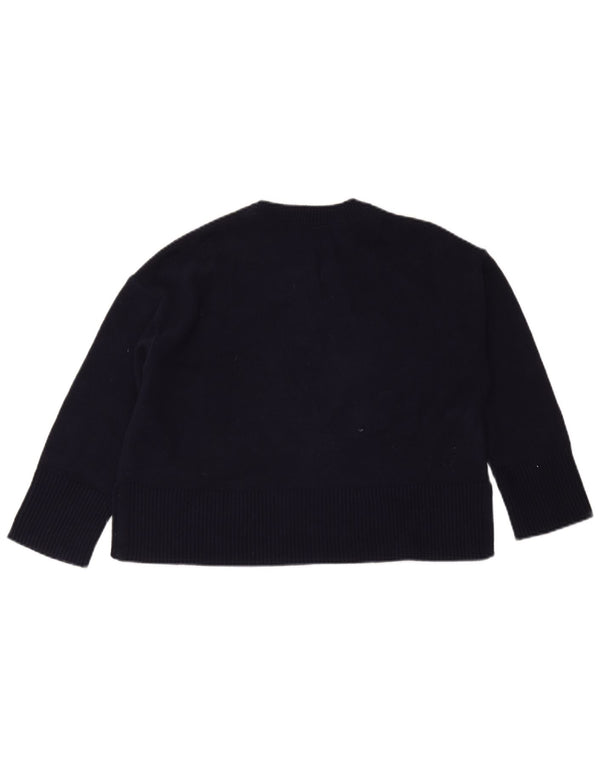 Gap Girls Graphic Crew Neck Jumper Sweater 11-12 Years XL Navy Blue Heart