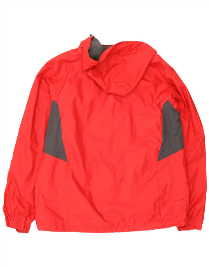 Eddie Bauer Mens Windbreaker Jacket 2XL Red Colourblock Polyester