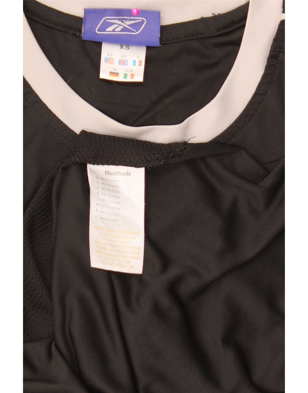 Reebok Mens Graphic Vest Top XS Black Colourblock Polyester