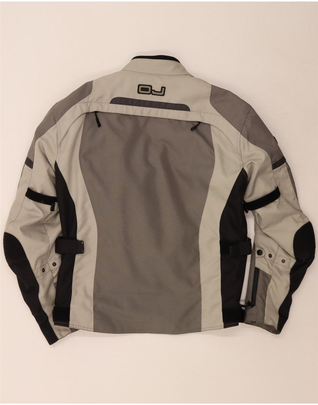 OJ Atmosfere Mens Graphic Bomber Jacket UK 40 Large Grey Colourblock