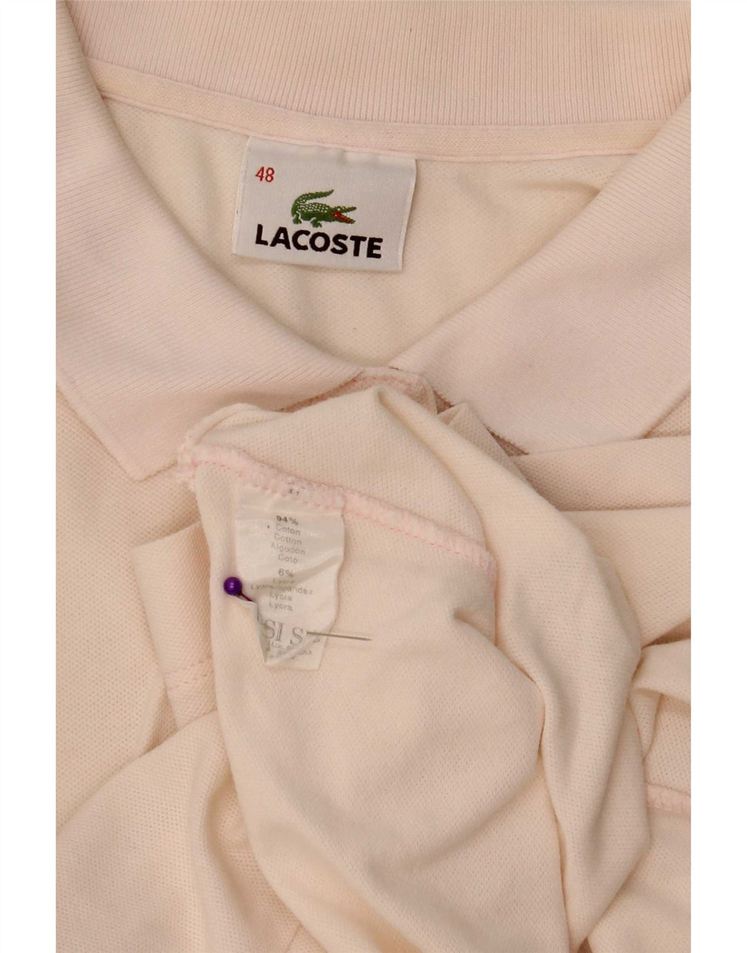 Lacoste Womens Polo Shirt Size 48 XL Pink Cotton