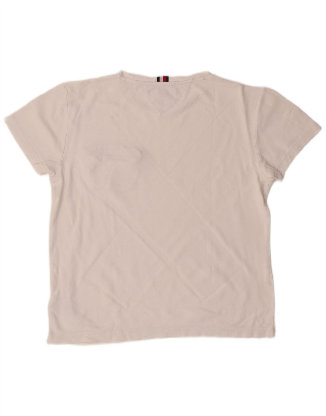 TOMMY HILFIGER Womens T-Shirt Top UK 14 Medium White Cotton