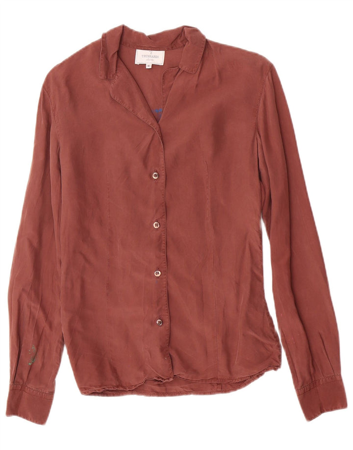 Trussardi Womens Shirt IT 42 Medium Brown