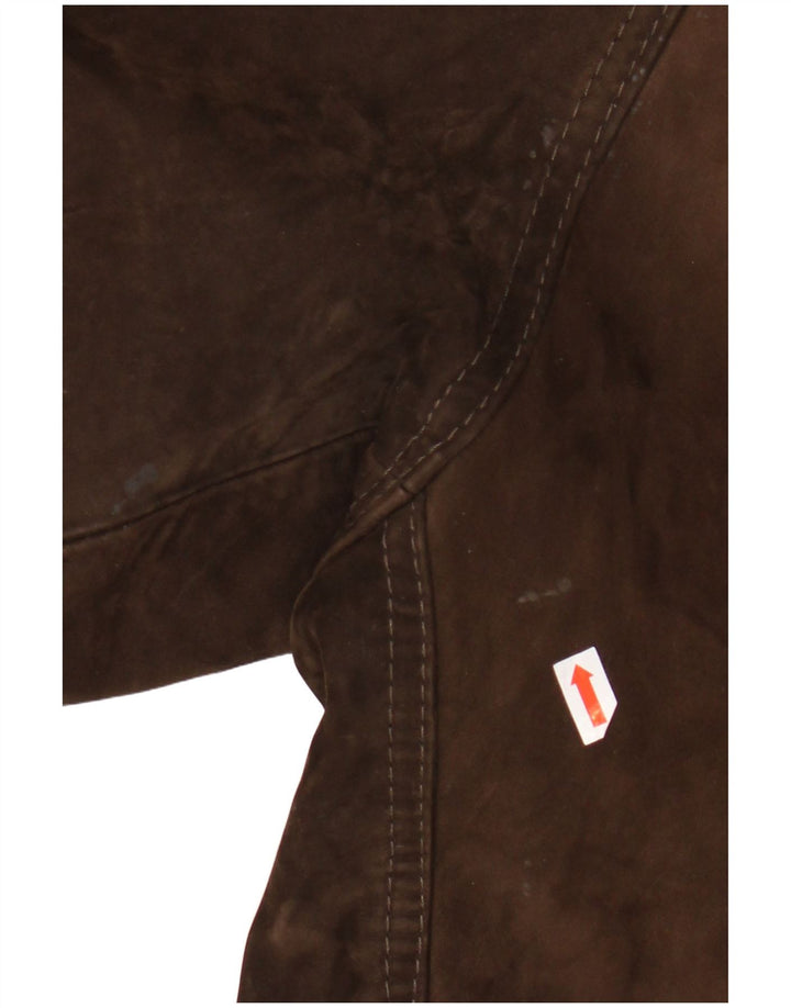 Vintage Mens Leather Jacket IT 48 Medium Brown Leather