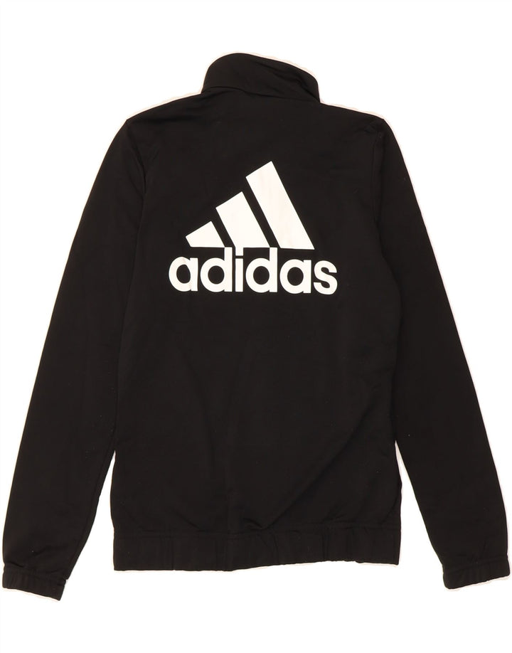 ADIDAS Girls Graphic Tracksuit Top Jacket 11-12 Years Black Polyester Vintage Adidas and Second-Hand Adidas from Messina Hembry 