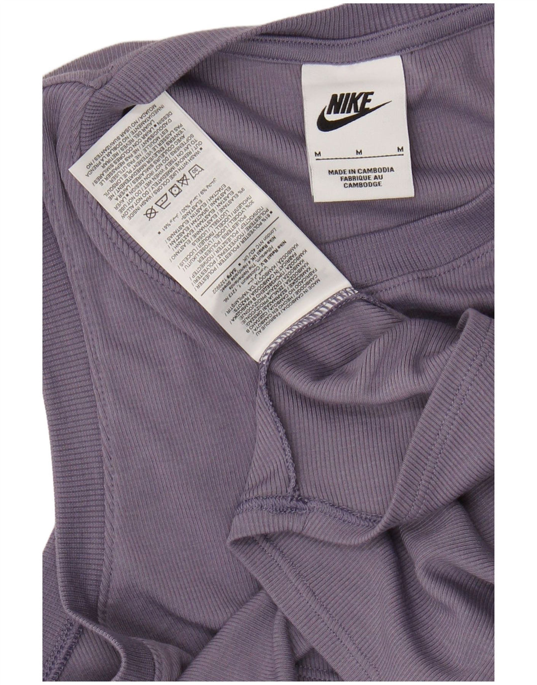 NIKE Womens Crop Vest Top UK 12 Medium Purple Polyester