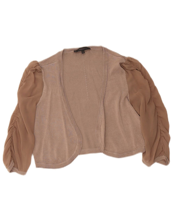Coast Womens 3/4 Sleeve Bolero Jumper UK 14 Medium Brown Colourblock