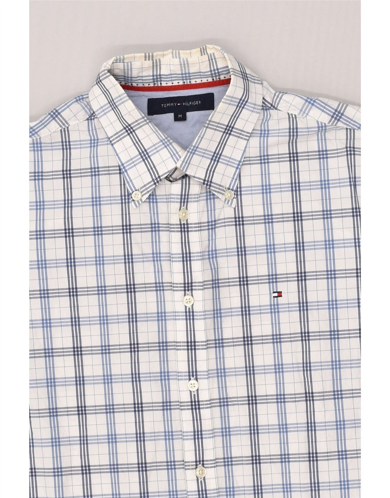 TOMMY HILFIGER Mens Shirt Medium White Check Cotton | Vintage Tommy Hilfiger | Thrift | Second-Hand Tommy Hilfiger | Used Clothing | Messina Hembry 