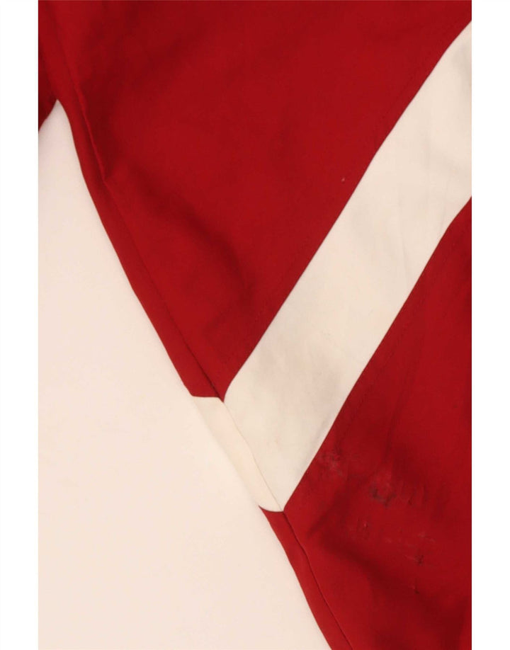 Vintage Mens Abstract Pattern Tracksuit Top Jacket Large Red Polyester