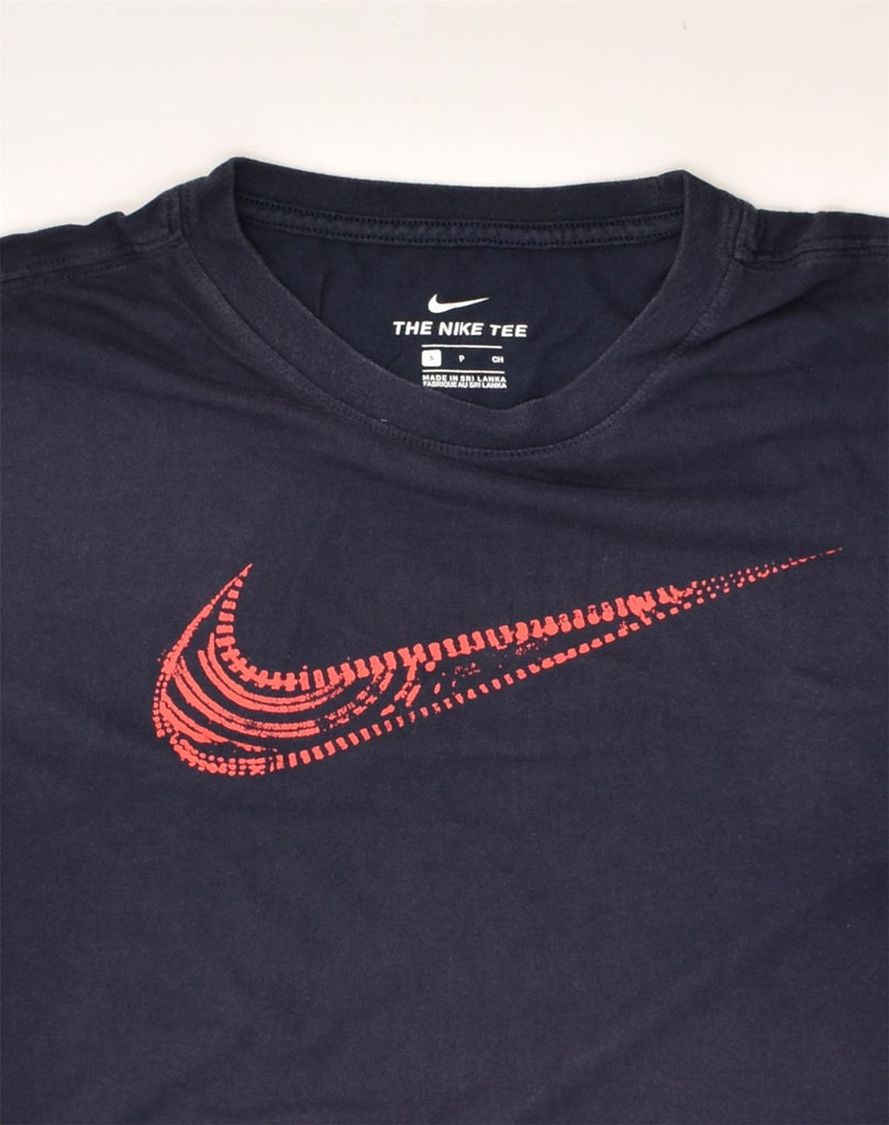 NIKE Mens The Nike Tee Graphic T-Shirt Top Small Navy Blue Cotton | Vintage Nike | Thrift | Second-Hand Nike | Used Clothing | Messina Hembry 