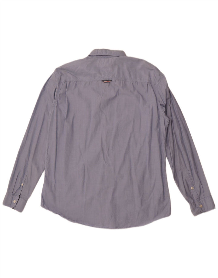 Tommy Hilfiger Mens Regular Fit Shirt XL Blue Cotton