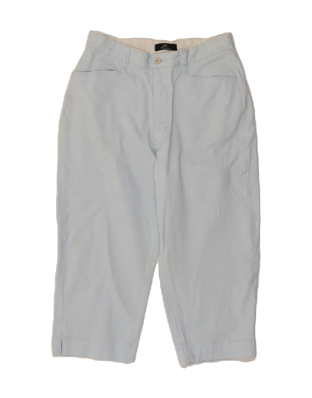 LEE Womens Khakis High Waist Capri Trousers US 8 Medium W28 L18 Blue Vintage Lee and Second-Hand Lee from Messina Hembry 