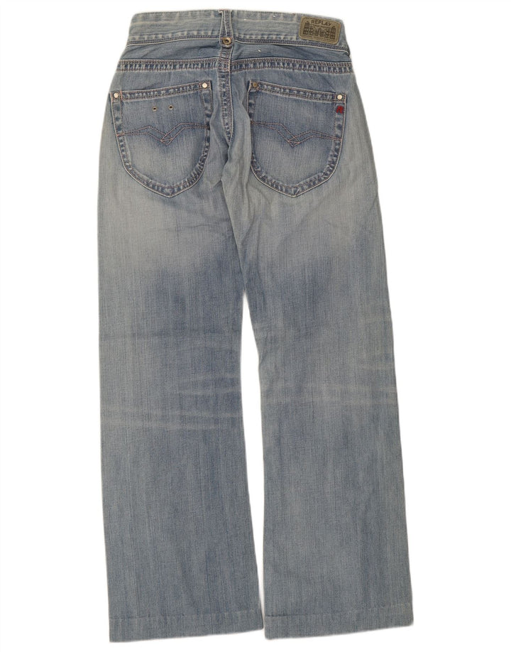 Replay Womens Low Waist Bootcut Jeans W25 L32 Blue Cotton