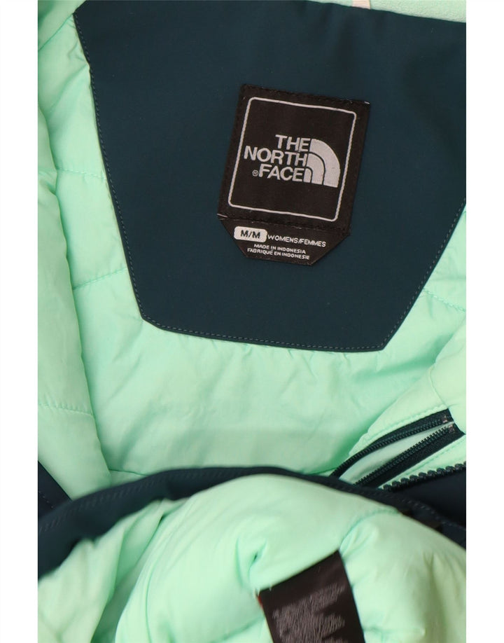 The North Face Womens Hooded Padded Jacket UK 14 Medium Navy Blue Polyester
