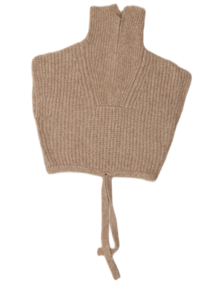 Zara Womens Crop Vest Tank Top UK 14 Medium Beige Polyamide