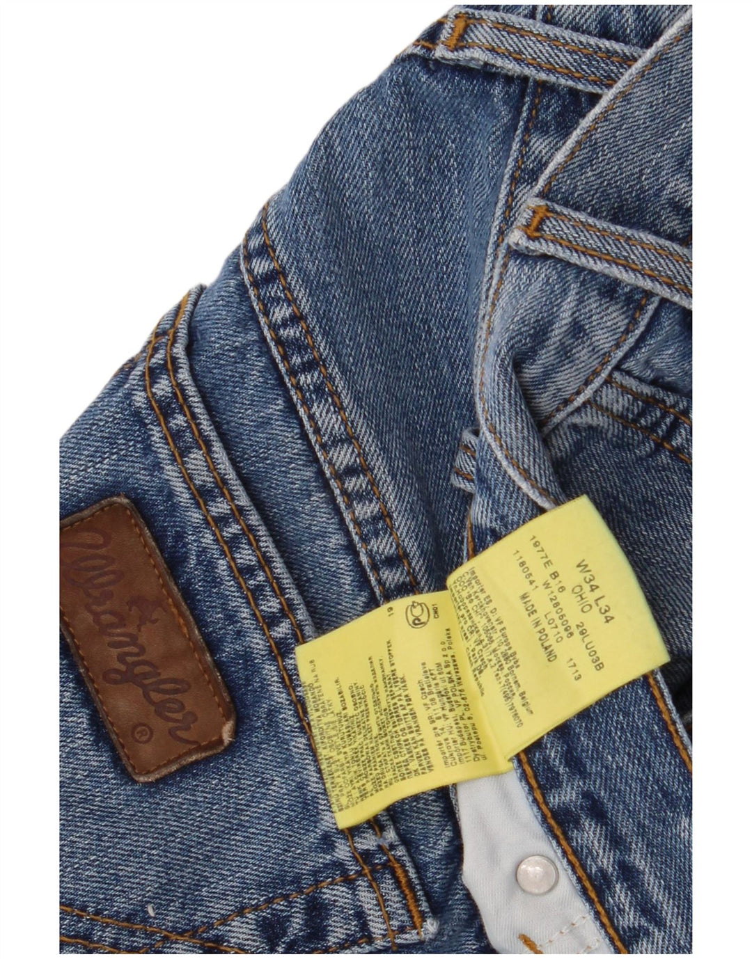 Wrangler Mens Ohio Straight Jeans W34 L34 Blue Cotton