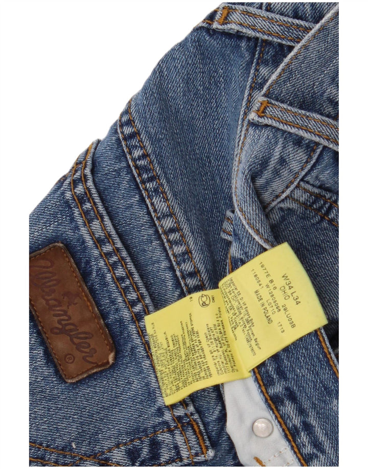 Wrangler Mens Ohio Straight Jeans W34 L34 Blue Cotton