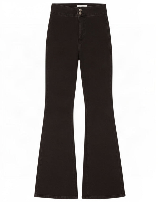 Topshop Womens High Waist Flared Jeans W30 L32 Black