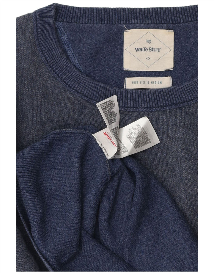 White Stuff Mens Crew Neck Jumper Sweater Medium Navy Blue Cotton