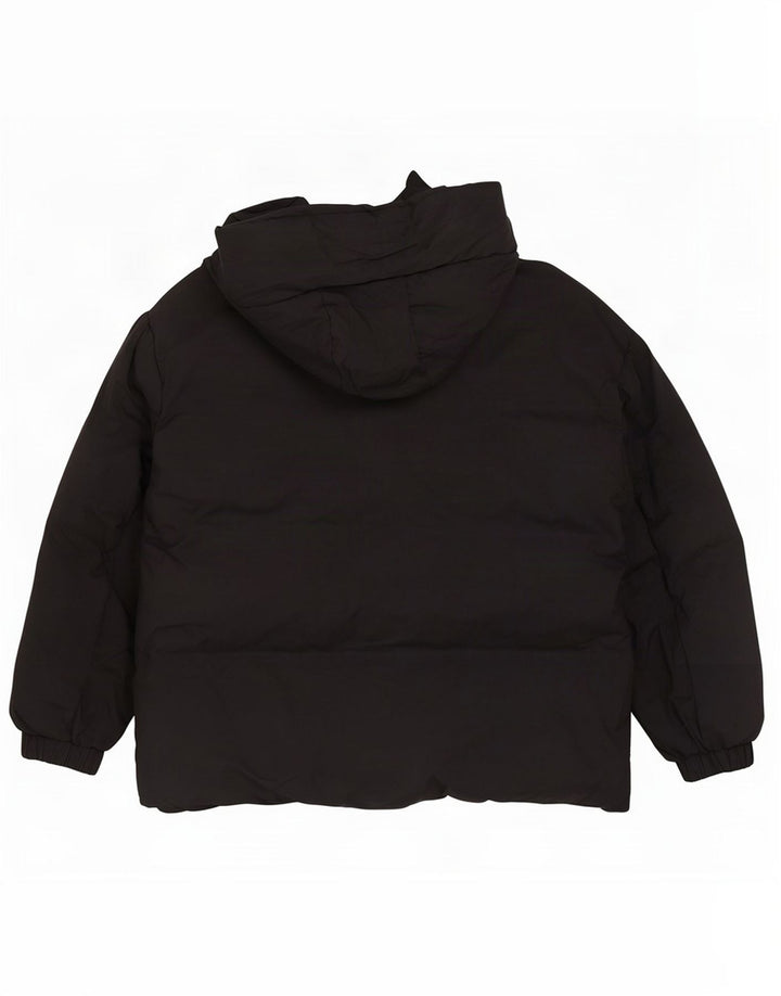 Zara Womens Hooded Oversized Padded Jacket UK 18 XL Black