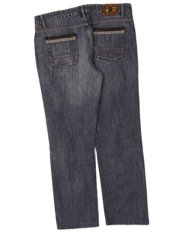 U.S. Polo Assn. Mens Distressed Straight Jeans W34 L30 Blue Cotton