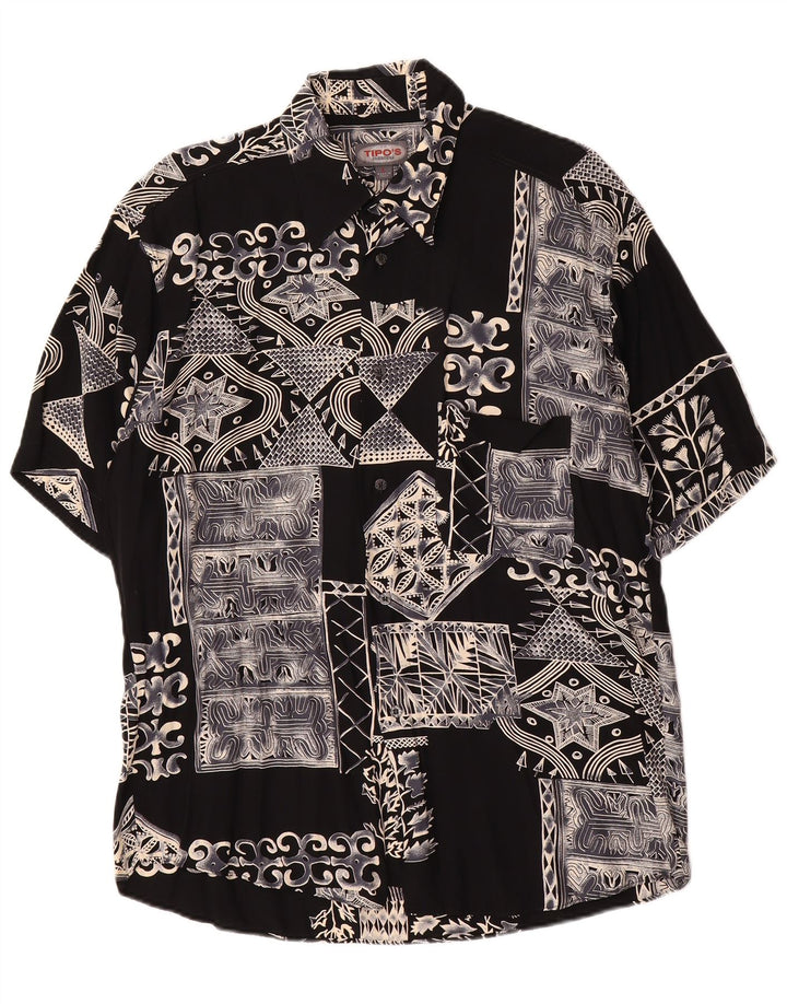 Tipo' S Mens Short Sleeve Shirt Large Black Geometric