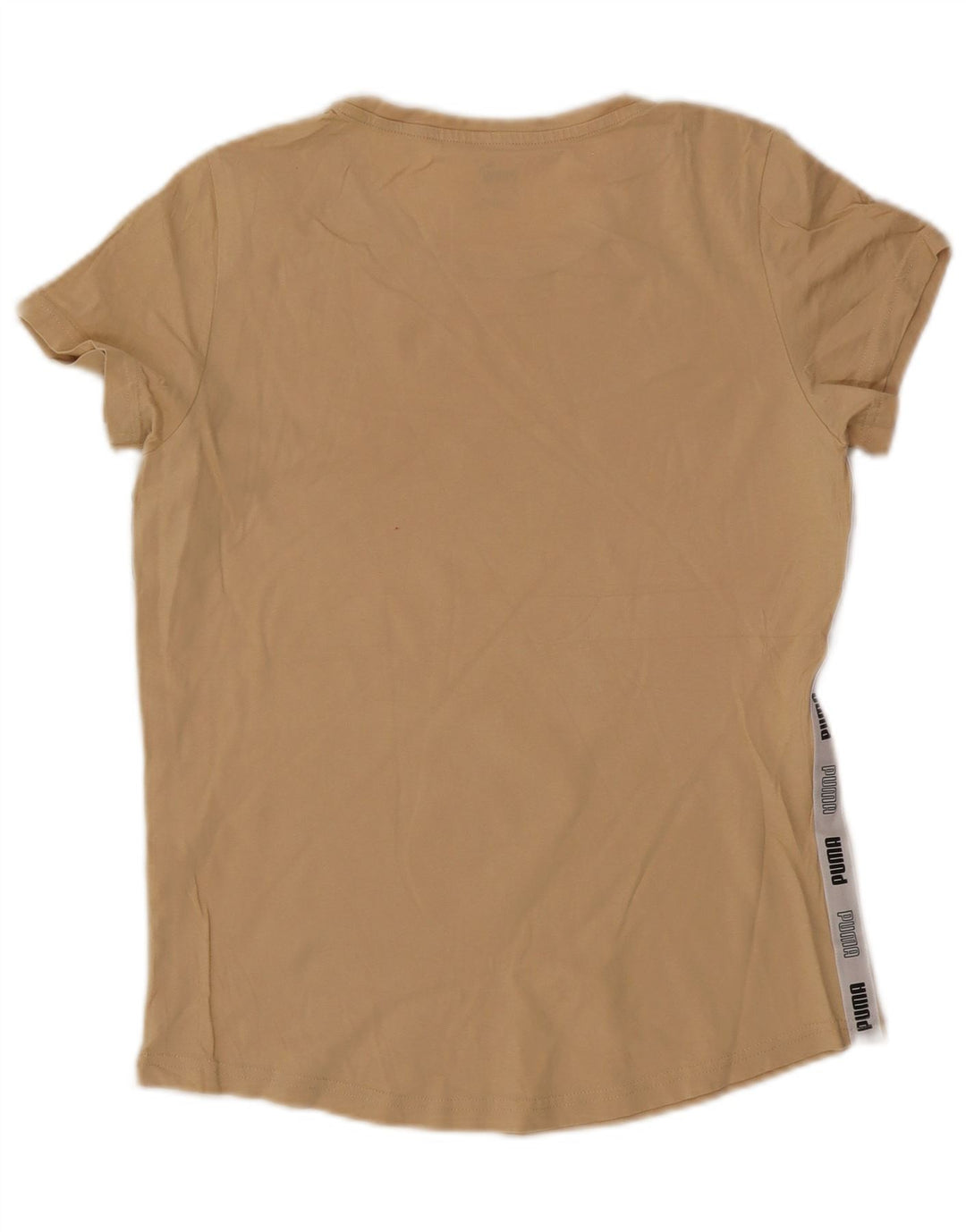 Puma Womens Graphic T-Shirt Top UK 12 Medium Beige Colourblock