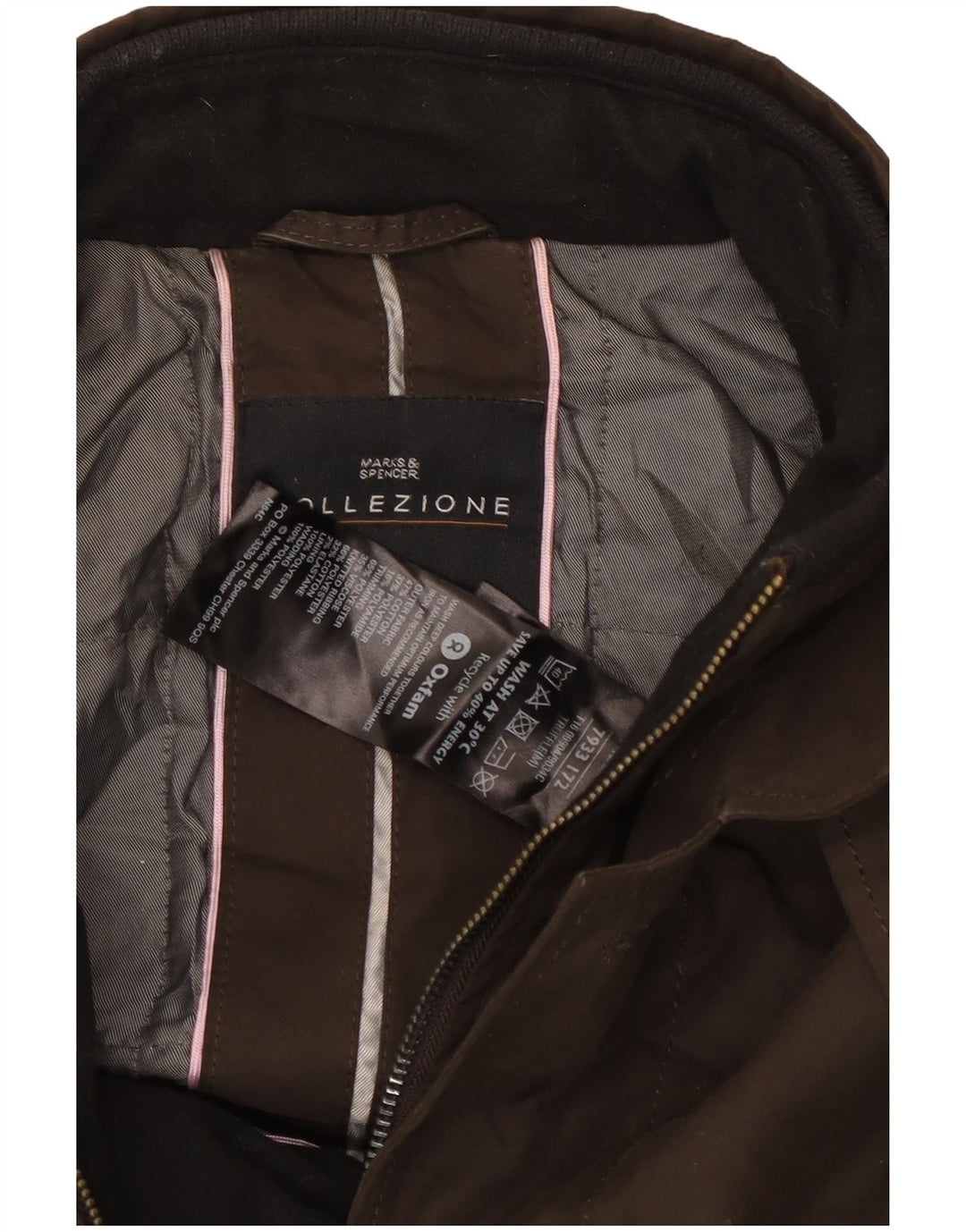 Marks & Spencer Mens Windbreaker Jacket UK 38 Medium Brown Cotton