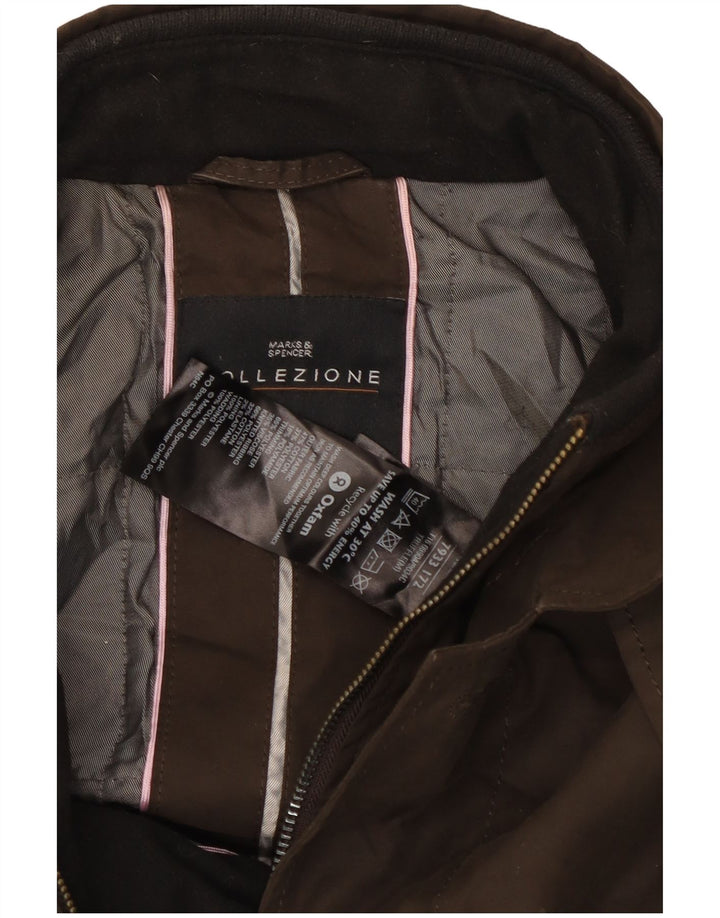 Marks & Spencer Mens Windbreaker Jacket UK 38 Medium Brown Cotton
