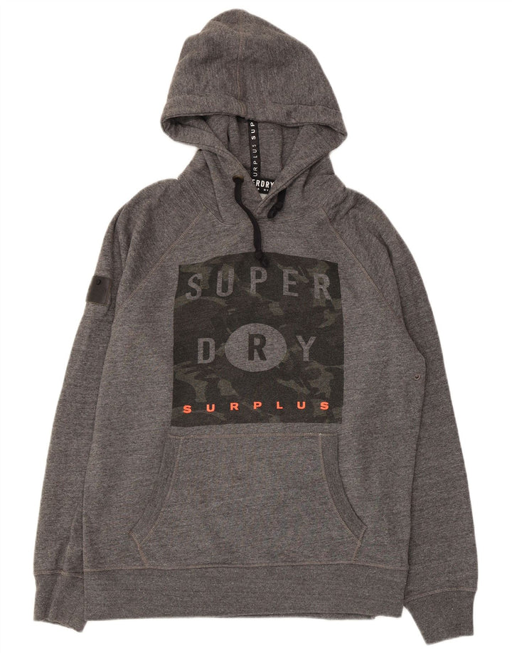 Superdry Mens Graphic Hoodie Jumper 2XL Grey Polyester
