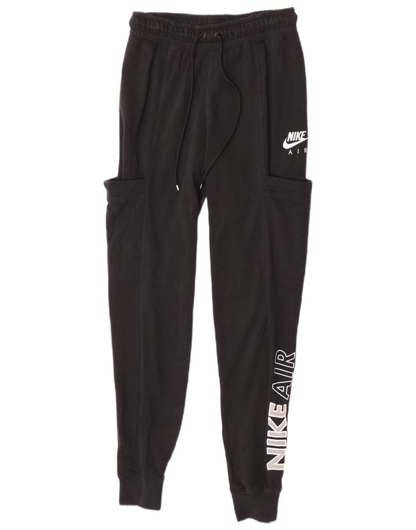 Nike Womens Graphic Tracksuit Trousers Joggers UK 6 XS  Grey Cotton