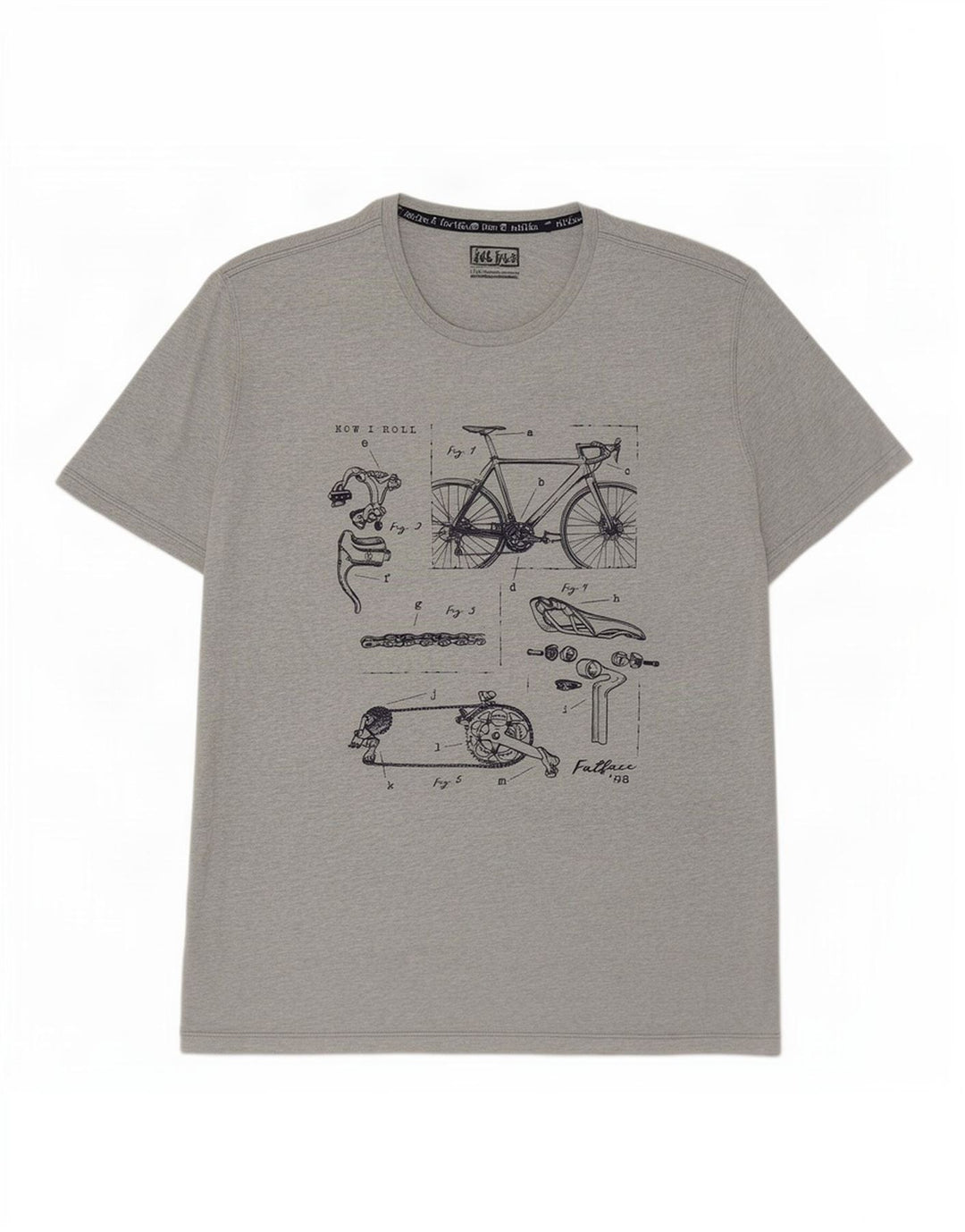 Fat Face Mens Graphic T-Shirt Top 2XL Grey Flecked Cotton