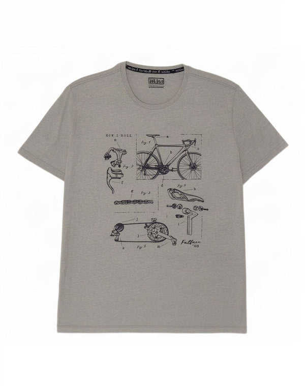 Fat Face Mens Graphic T-Shirt Top 2XL Grey Flecked Cotton