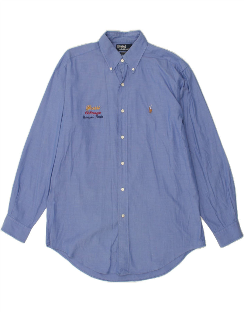 POLO RALPH LAUREN Mens Yarmouth Shirt Size 15 1/2 Medium Blue Cotton | Vintage Polo Ralph Lauren | Thrift | Second-Hand Polo Ralph Lauren | Used Clothing | Messina Hembry 