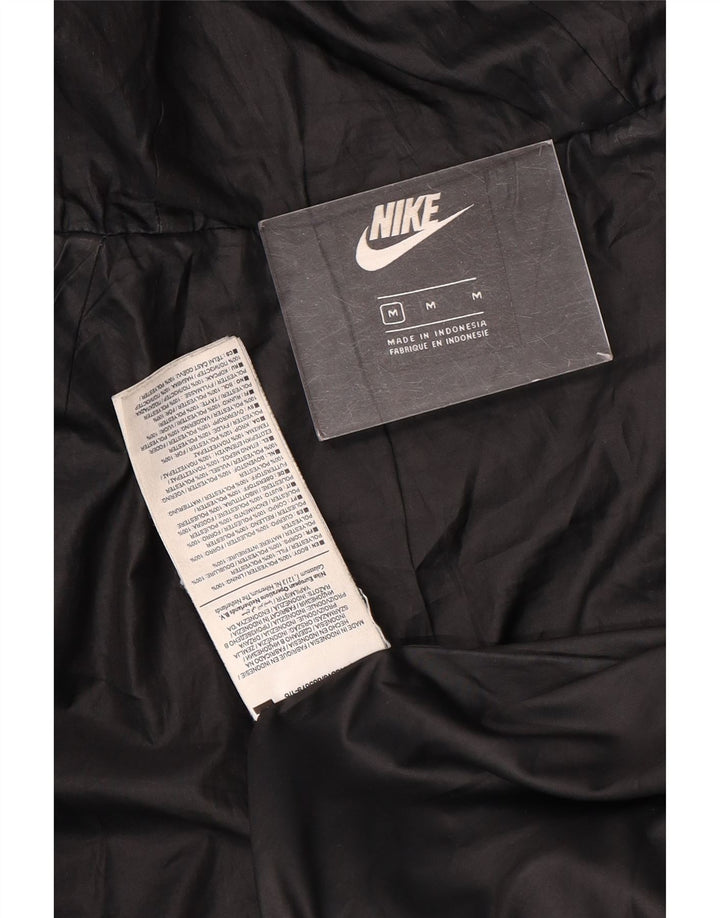 Nike Womens Hooded Padded Jacket UK 14 Medium Black Polyester