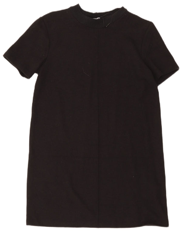 Zara Womens Shift Dress UK 12 Medium Black Cotton