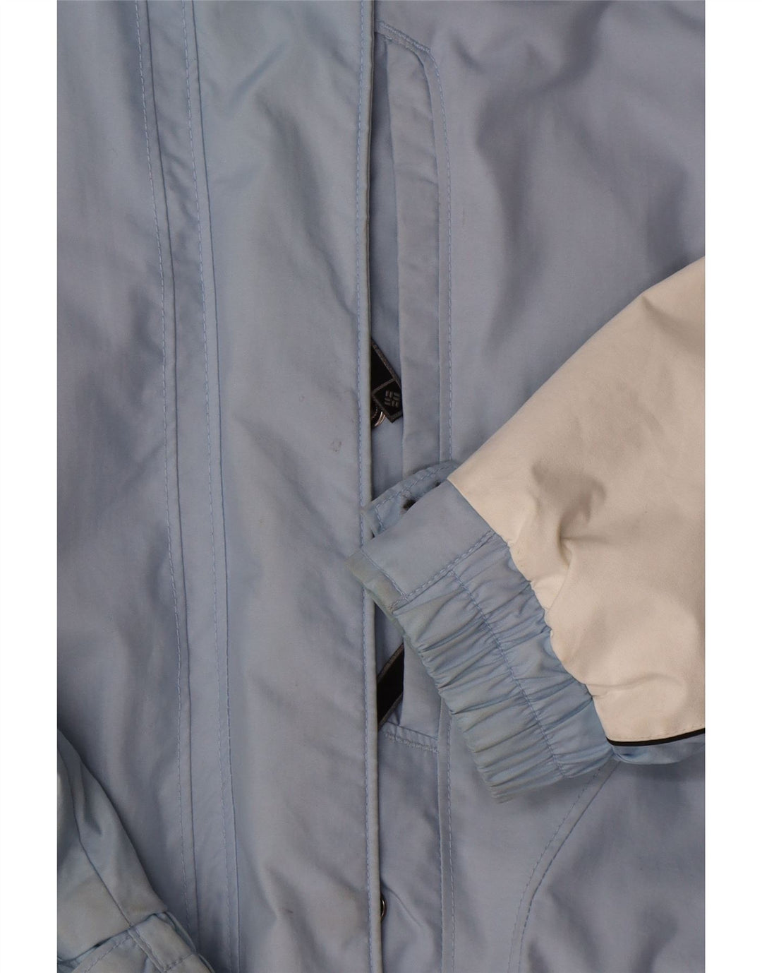 Columbia Womens Interchange Hooded Rain Jacket UK 16 Large Blue Colourblock