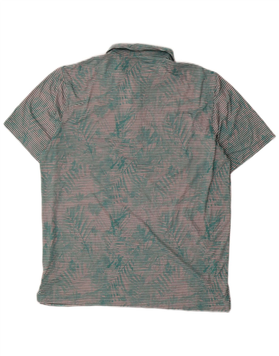 PUMA Mens Polo Shirt XL Green Pinstripe