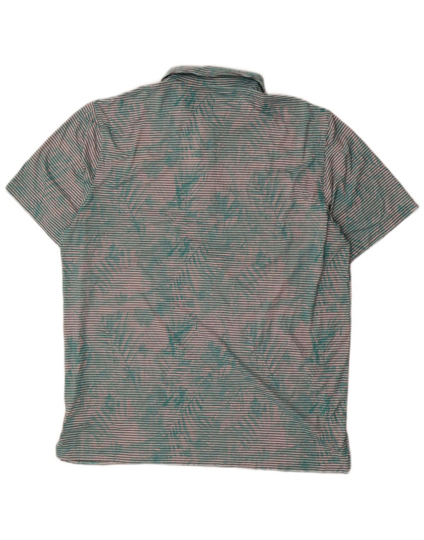 PUMA Mens Polo Shirt XL Green Pinstripe