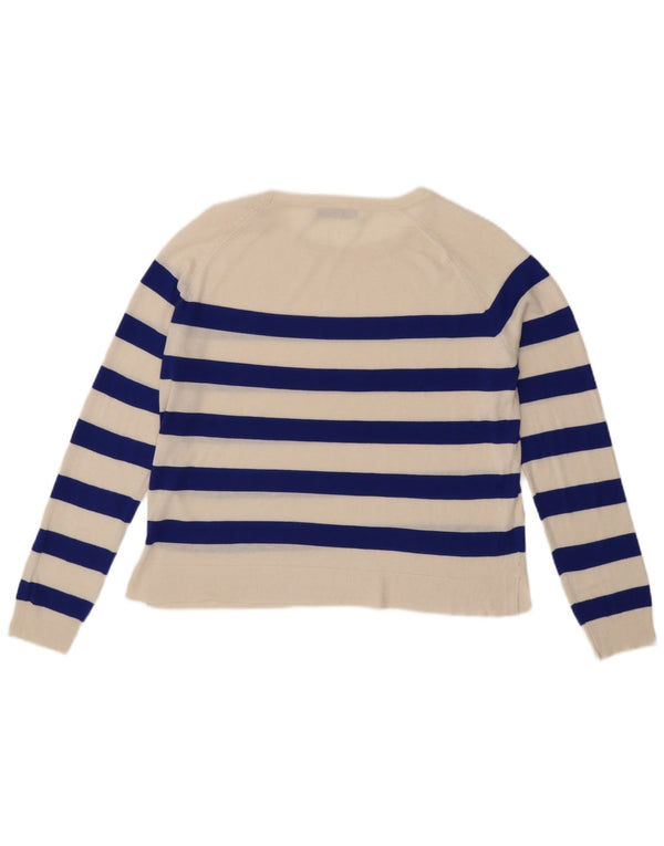 Zara Womens Bolero Top UK 10 Small Off White Striped