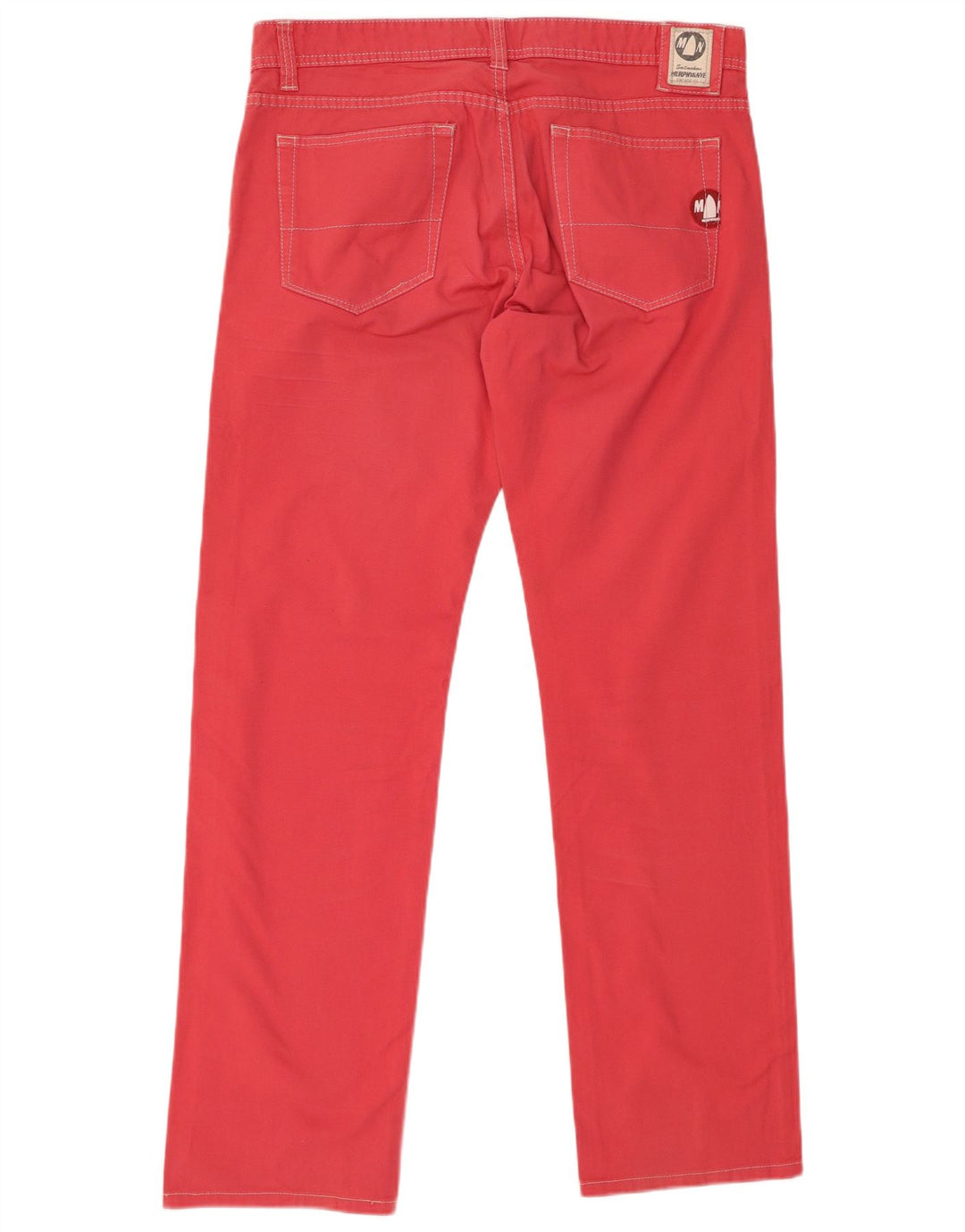 MURPHY & NYE Mens Straight Casual Trousers W34 L32 Red Cotton
