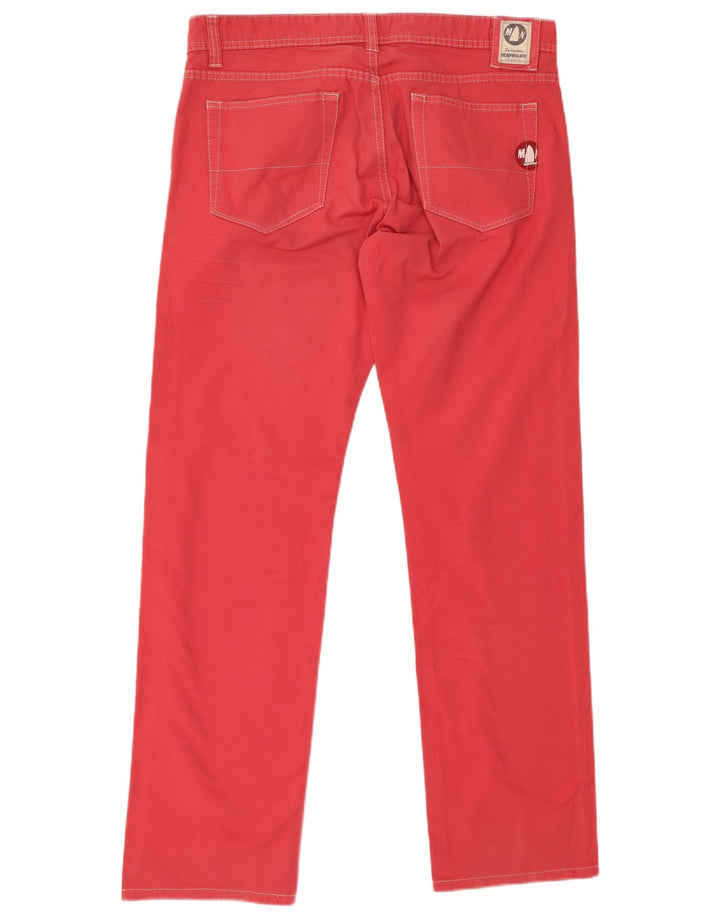 MURPHY & NYE Mens Straight Casual Trousers W34 L32 Red Cotton