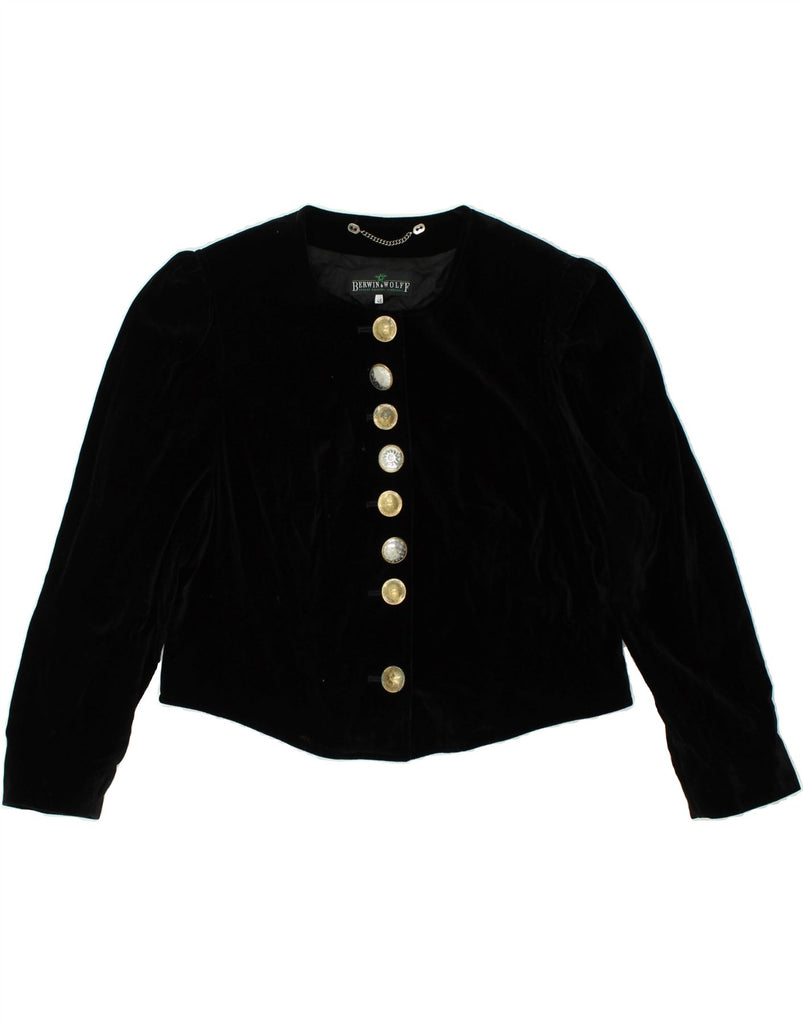 BERWIN & WOLFF Womens Blazer Jacket IT 46 Large Black Cotton | Vintage Berwin & Wolff | Thrift | Second-Hand Berwin & Wolff | Used Clothing | Messina Hembry 