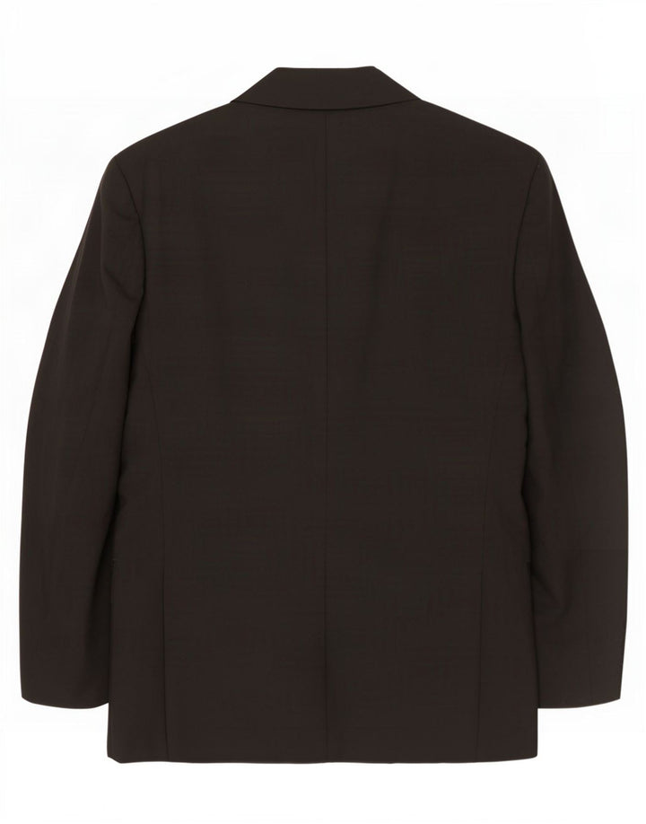 Marks & Spencer Mens Long 2 Button Blazer Jacket UK 44 XL Black Polyester